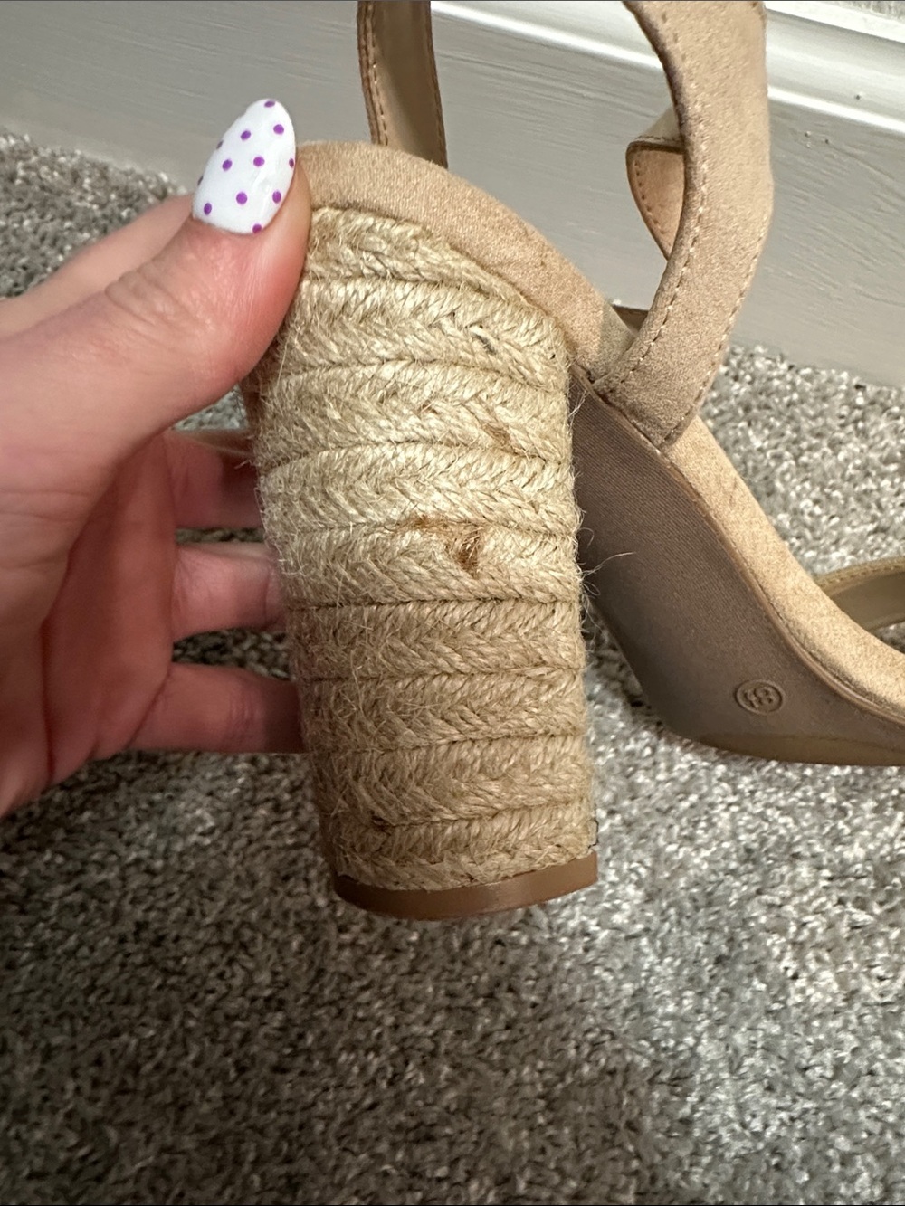 Lulu's Beige Suede Espadrille-Wrapped Block Heel Sandals - Picture 8 of 13